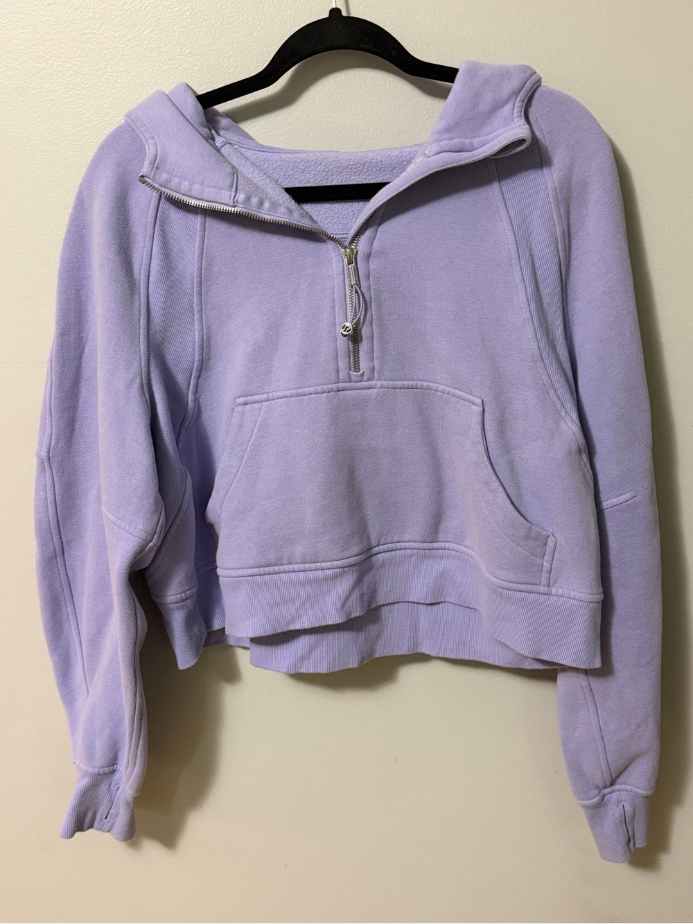 Lululemon Scuba Oversized Half Zip Hoodie Lavender M/L Cropped Pullover